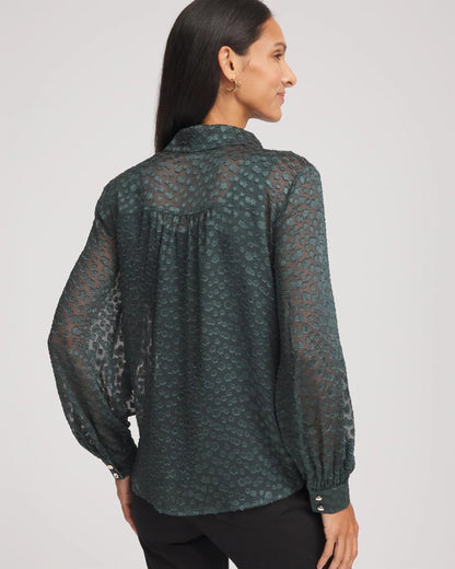 Clip-Dot Billow-Sleeve Blouse - Chico's