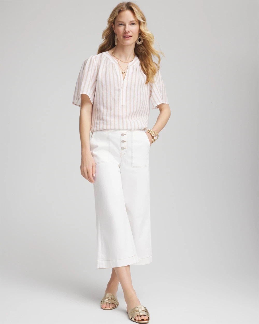 Striped Linen Popover Shirt - Chico's