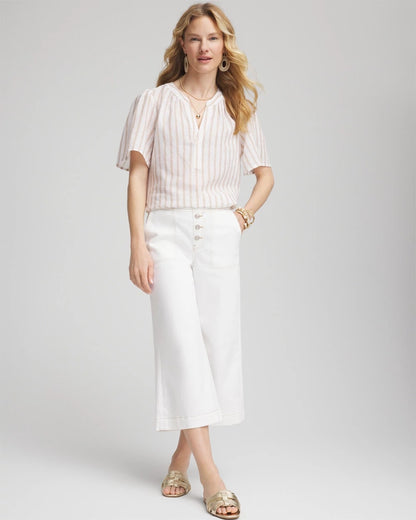 Striped Linen Popover Shirt - Chico's