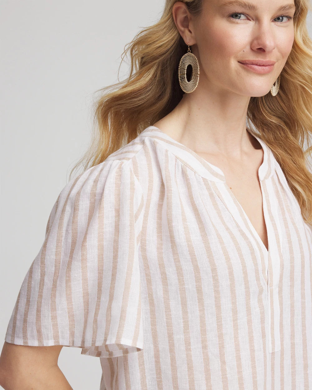 Striped Linen Popover Shirt - Chico's