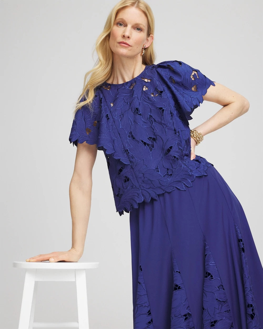 Lace Detail Flutter Sleeve Top - Chico's