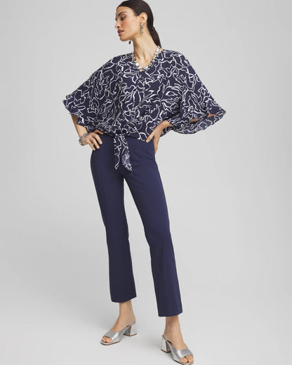 Ecovero™ Tie-Front Frill Sleeve Blouse - Chico's