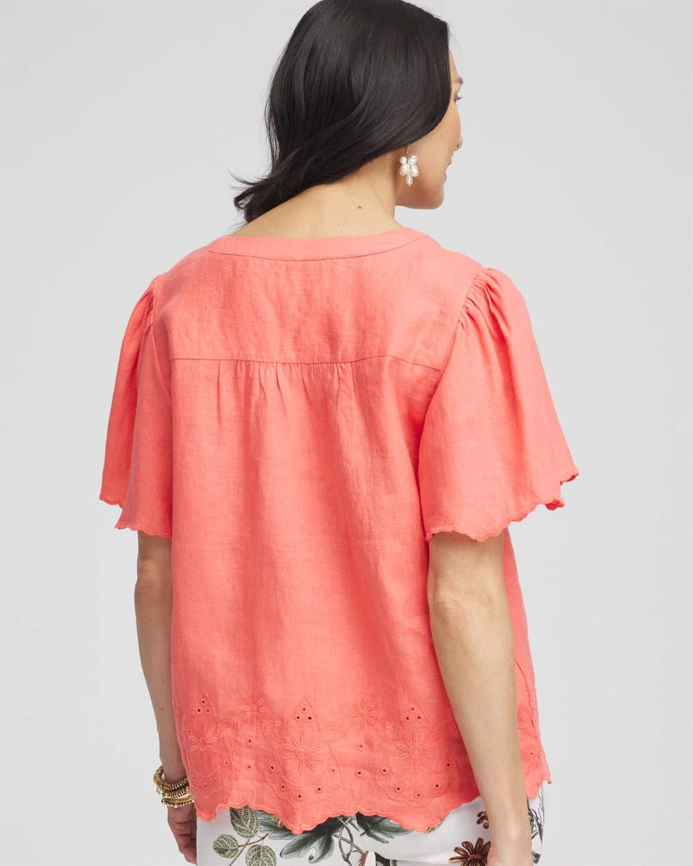 Linen Embroidered Hem Blouse - Chico's
