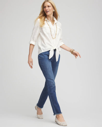 Textured Tie-Front Pullover Top - Chico's