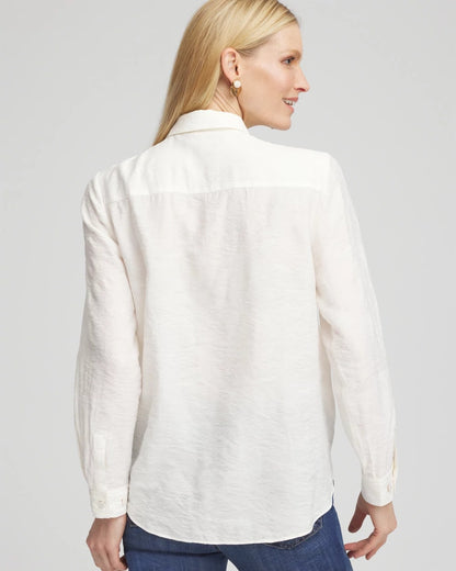 Textured Tie-Front Pullover Top - Chico's