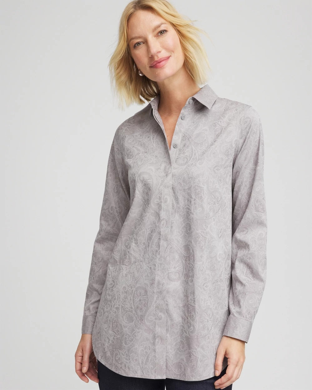 No Iron™ Lace Jacquard Stretch Tunic - Chico's