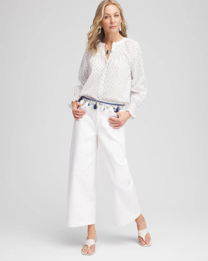 Smocked Split-neck Blouse - Chico's