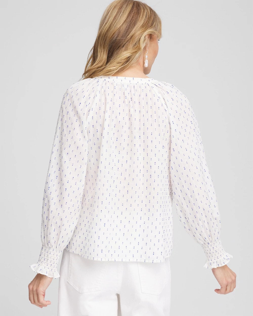 Smocked Split-neck Blouse - Chico's