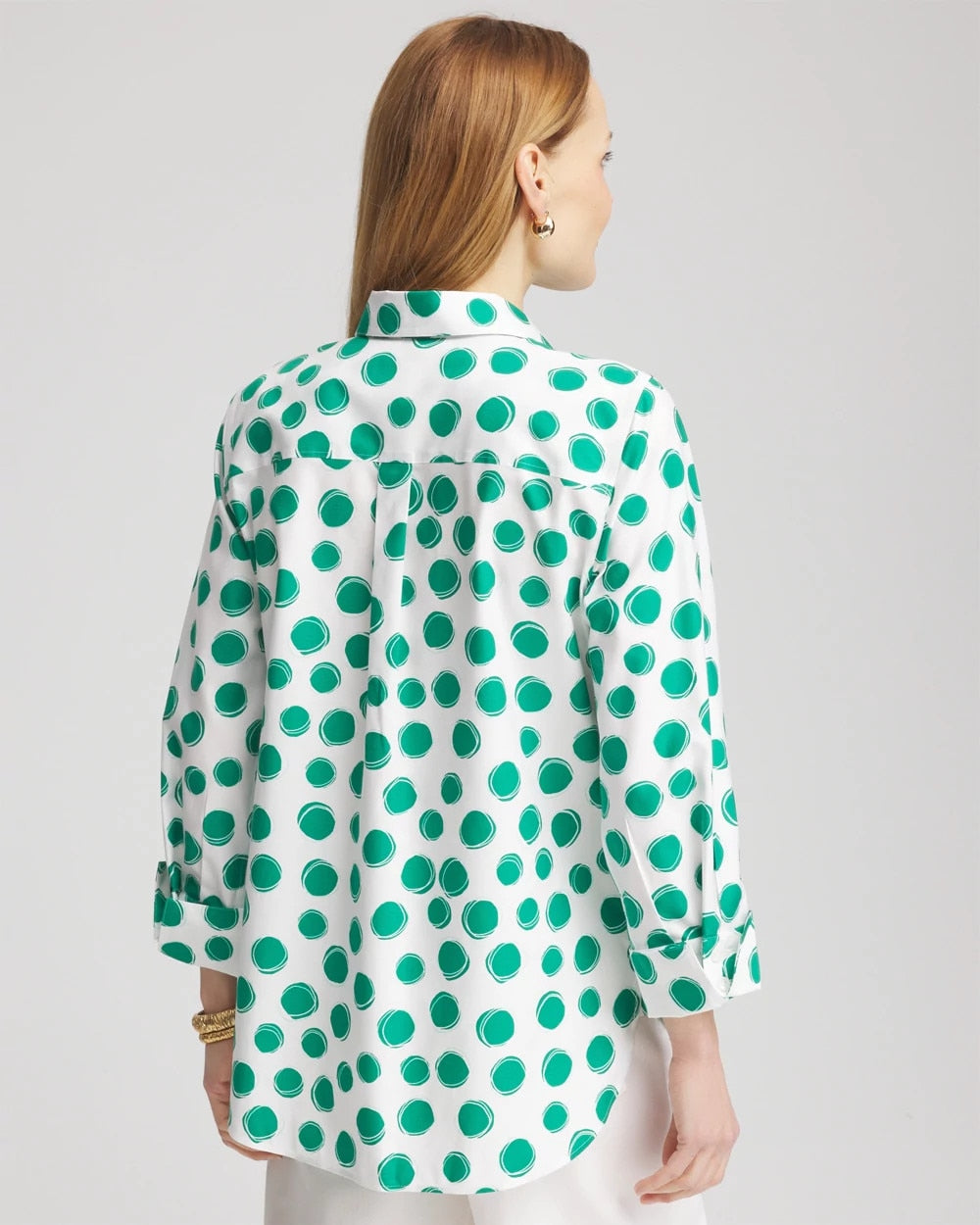 No Iron™ Polka-Dot Sateen Shirt - Chico's