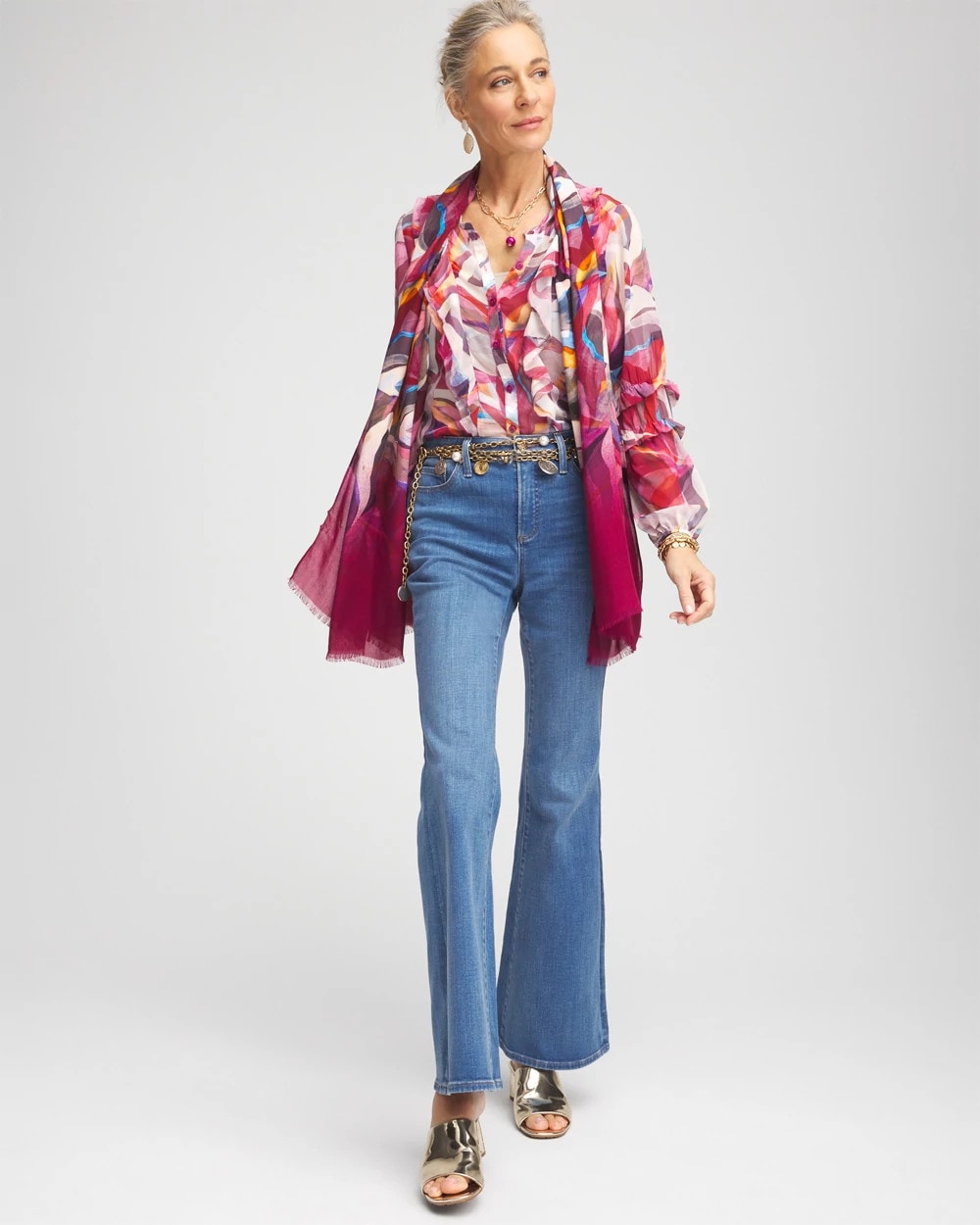 Abstract Ruffles Crinkle Blouse - Chico's