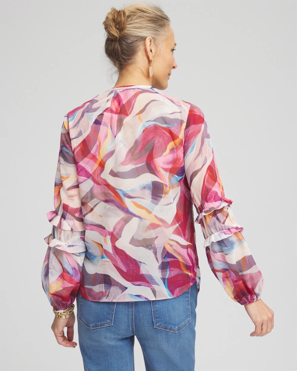Abstract Ruffles Crinkle Blouse - Chico's