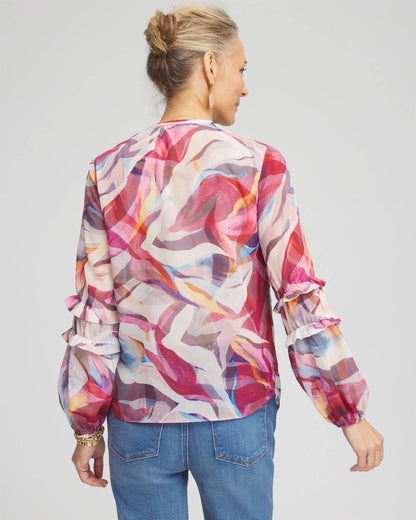 Abstract Ruffles Crinkle Blouse - Chico's