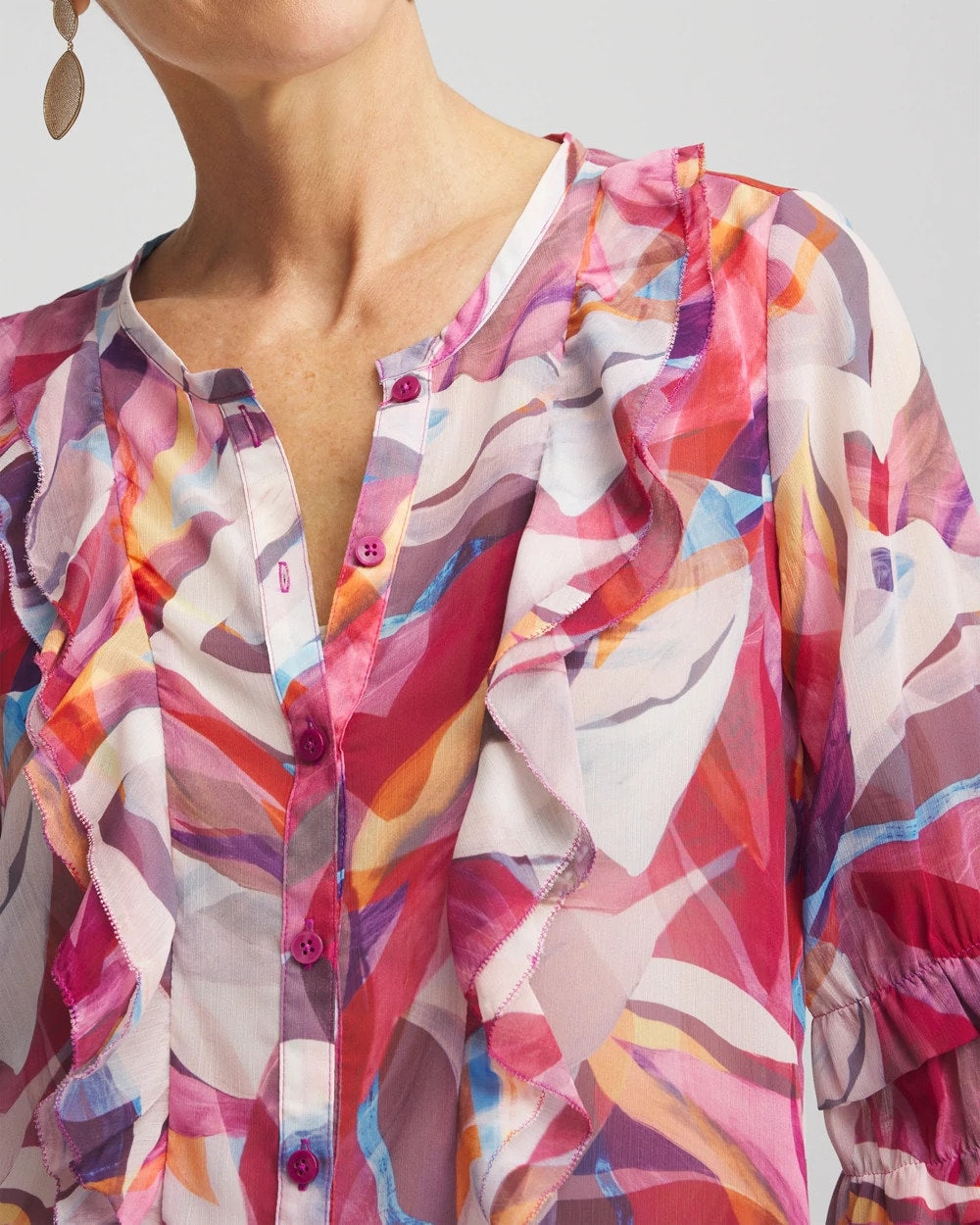 Abstract Ruffles Crinkle Blouse - Chico's