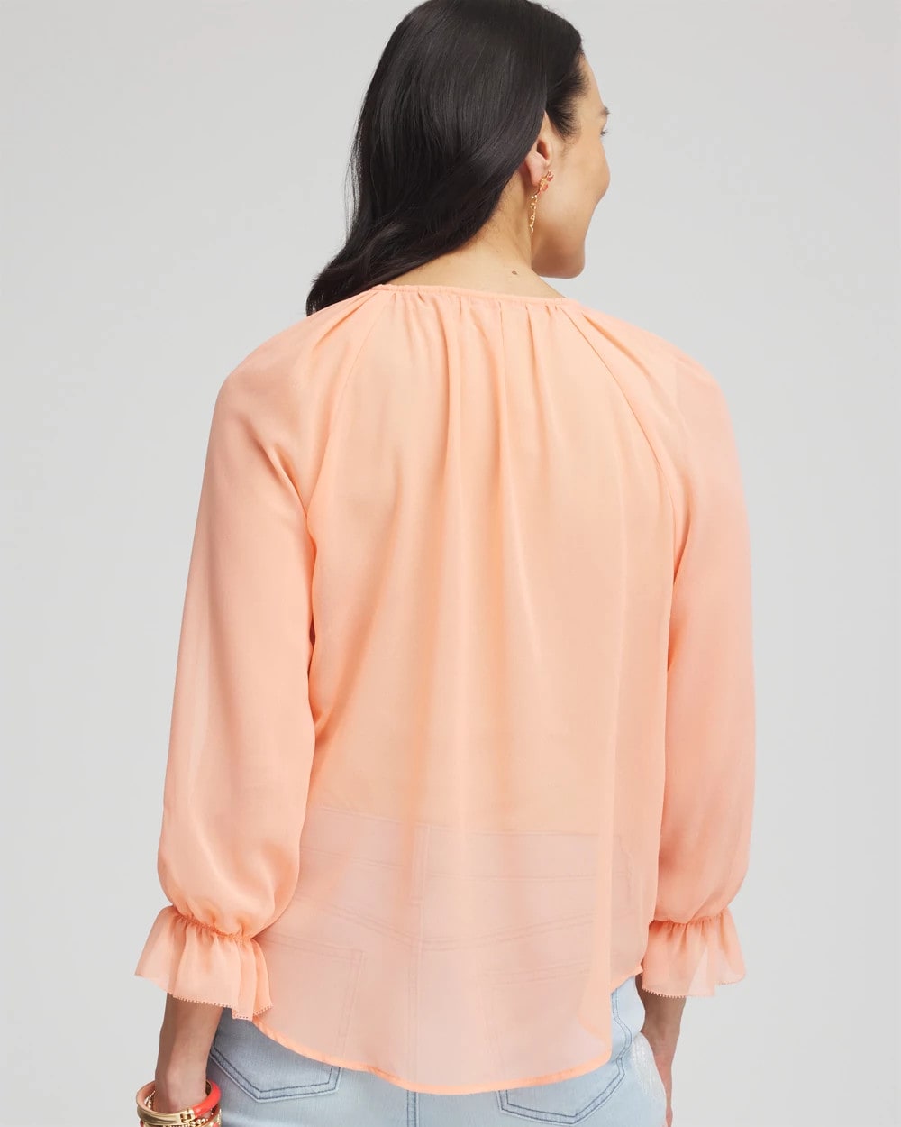 Georgette Sheer Ruffle Blouse - Chico's