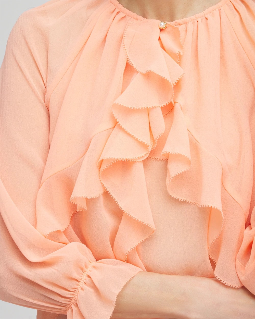 Georgette Sheer Ruffle Blouse - Chico's