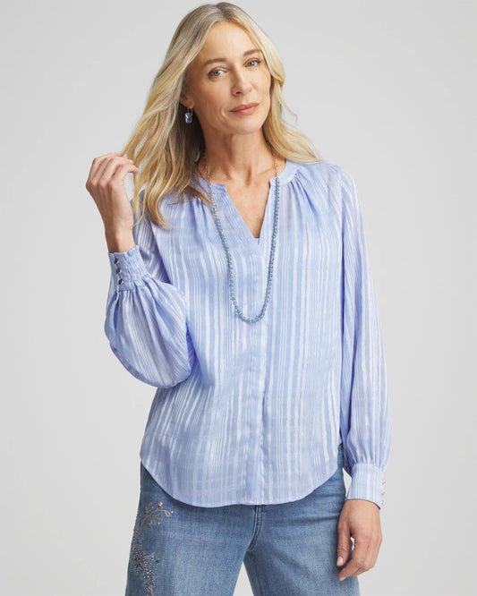 Split Neck Crinkle Blouse - Chico's