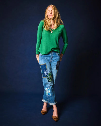 Boyfriend Patchwork Cropped Jeans - Chico's