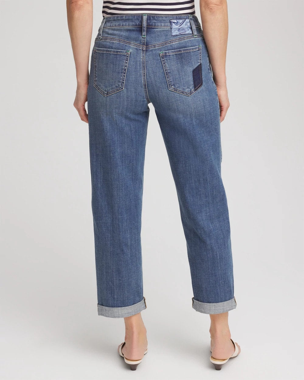 Boyfriend Patchwork Cropped Jeans - Chico's