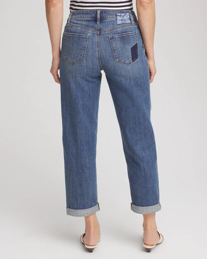 Boyfriend Patchwork Cropped Jeans - Chico's