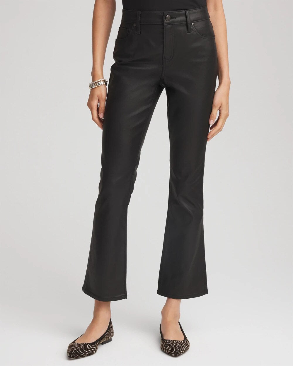 Coated Girlfriend Cropped Flared Jeans - Chico's