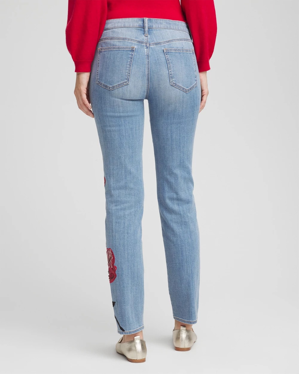 Placed Floral Girlfriend Slim Ankle Jeans - Chico's