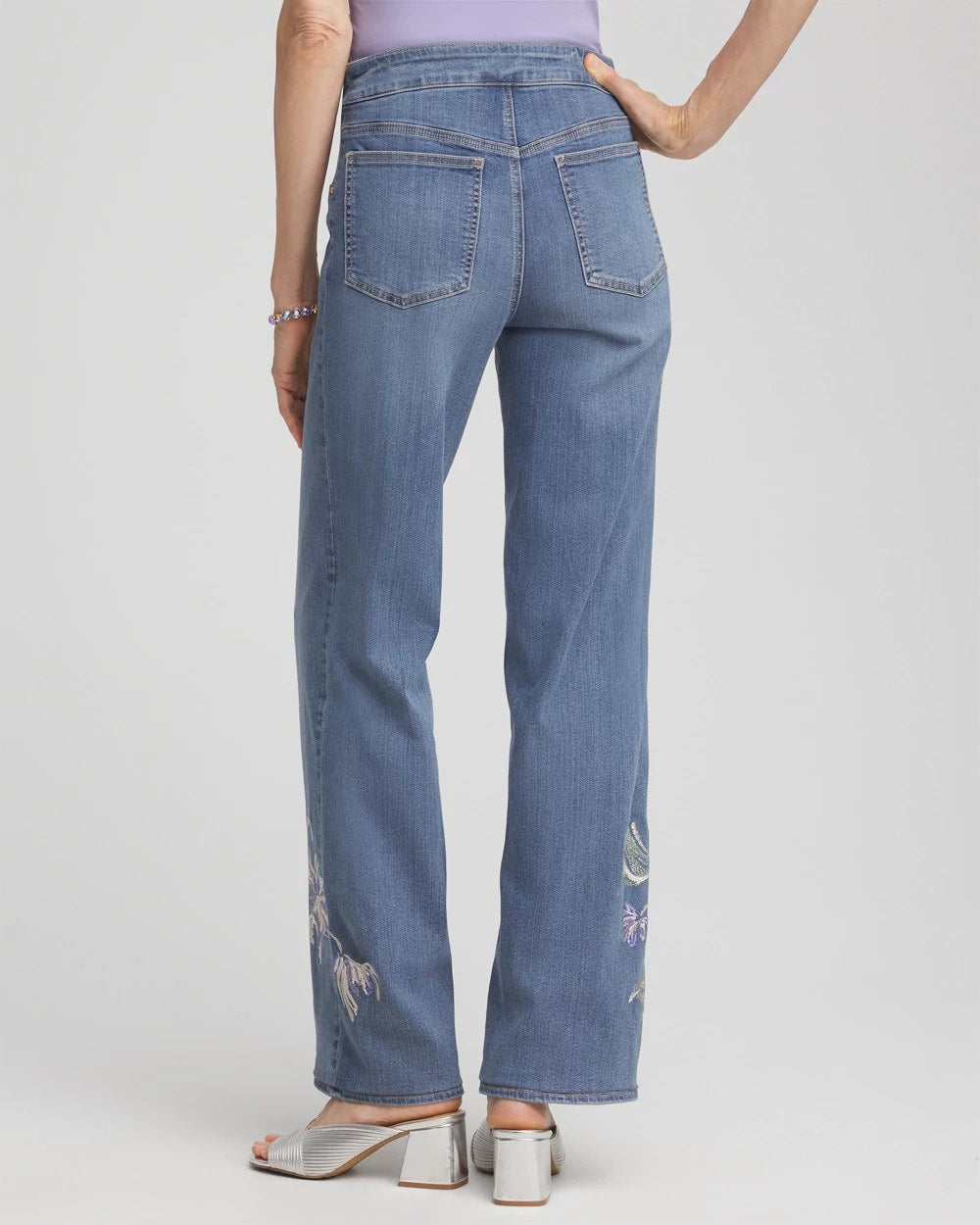 Embroidered Pull-On Wide-Leg Jeans - Chico's
