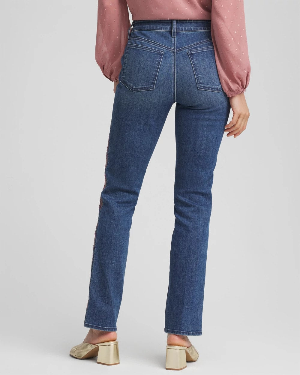 Lace Embroidered Pull-On Straight Jeans - Chico's