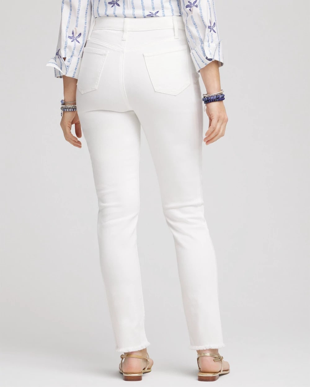 No-Stain Girlfriend Frayed Ankle Jeans - Chico's