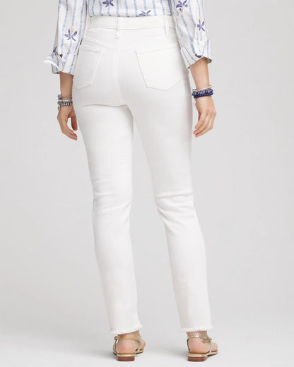 No-Stain Girlfriend Frayed Ankle Jeans - Chico's