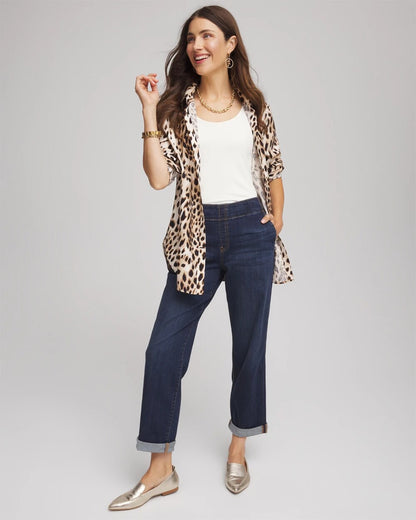 Pull-On Boyfriend Cropped Jeans - Chico's