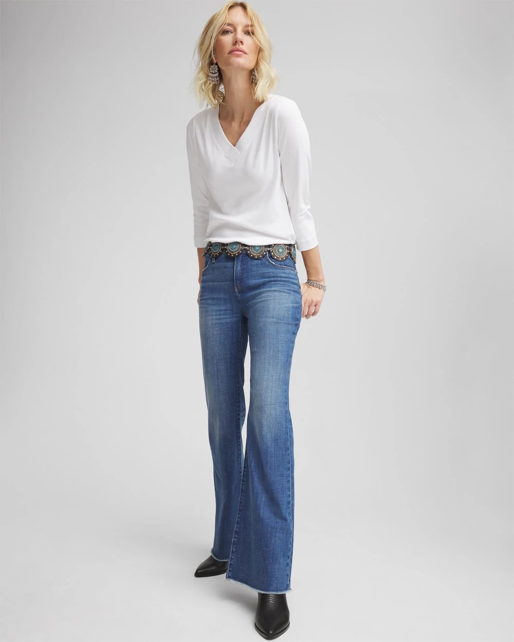 Girlfriend Frayed Flared Jeans - Chico's