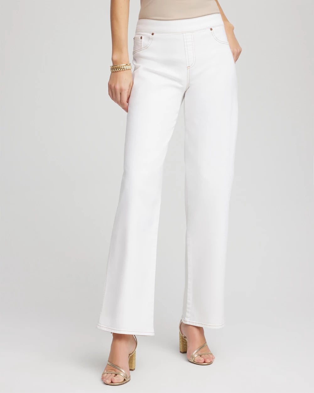 Seeded Pull-On Wide-Leg Jeans - Chico's