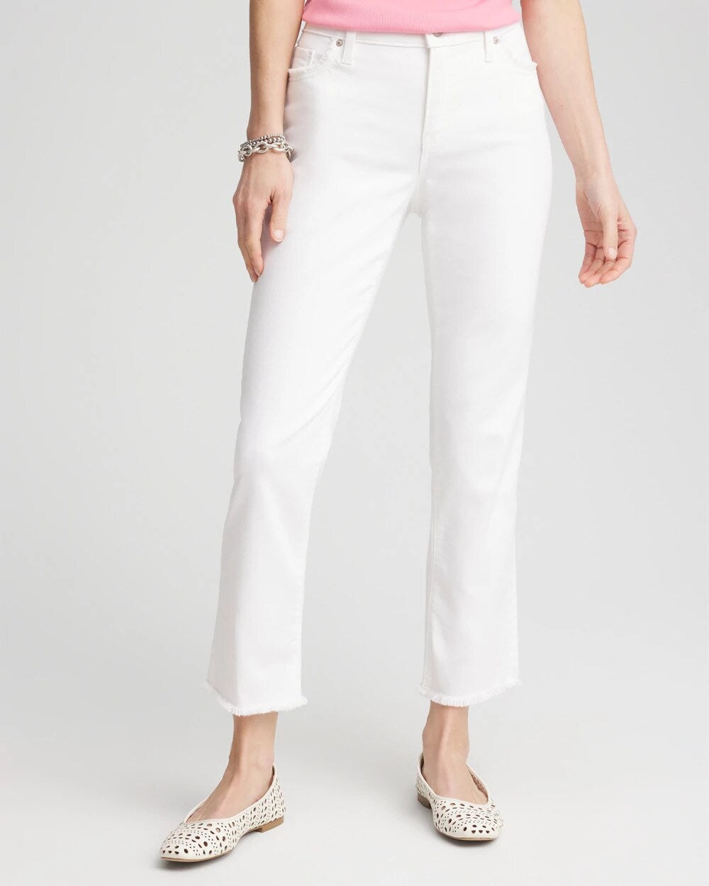 Girlfriend Frayed Cropped No Stain Jeans - Chico's