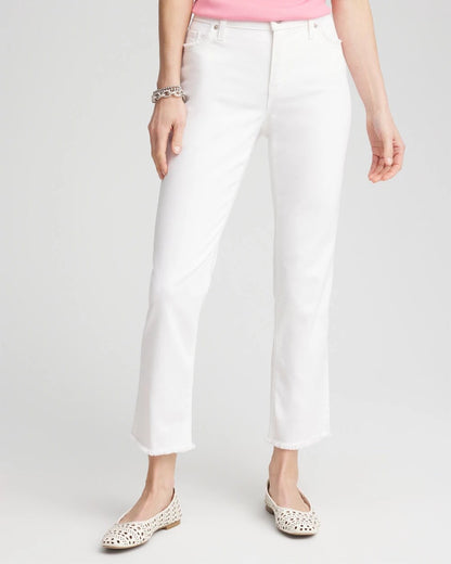 Girlfriend Frayed Cropped No Stain Jeans - Chico's