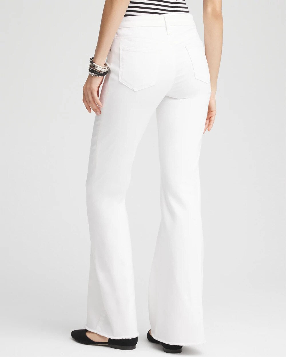 Girlfriend No Stain Frayed Flared Jeans - Chico's