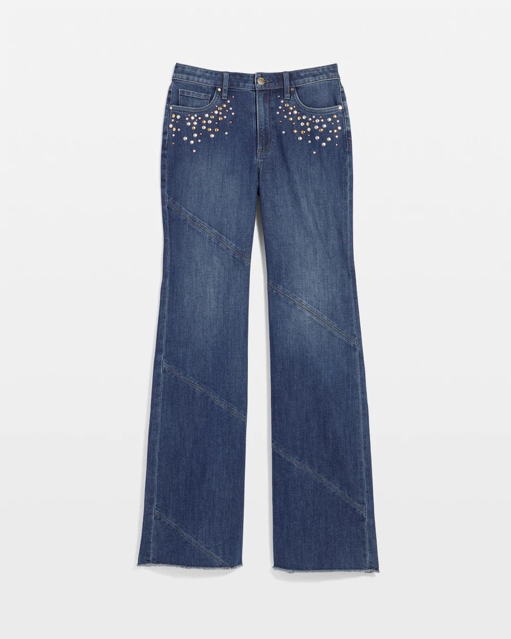Embellished Frayed Flared-Leg Jeans - Chico's