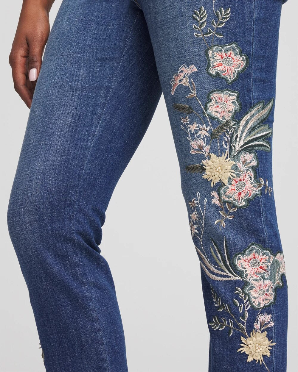 Appliqué Girlfriend Slim Ankle Jeans - Chico's