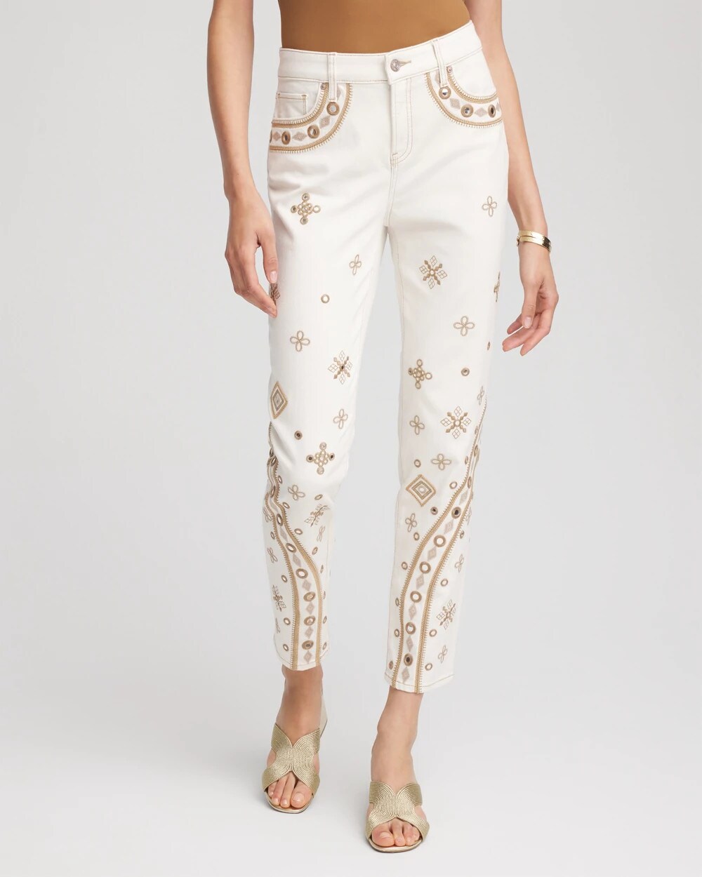 Embellished Girlfriend Slim Ankle Jeans - Chico's