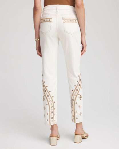 Embellished Girlfriend Slim Ankle Jeans - Chico's