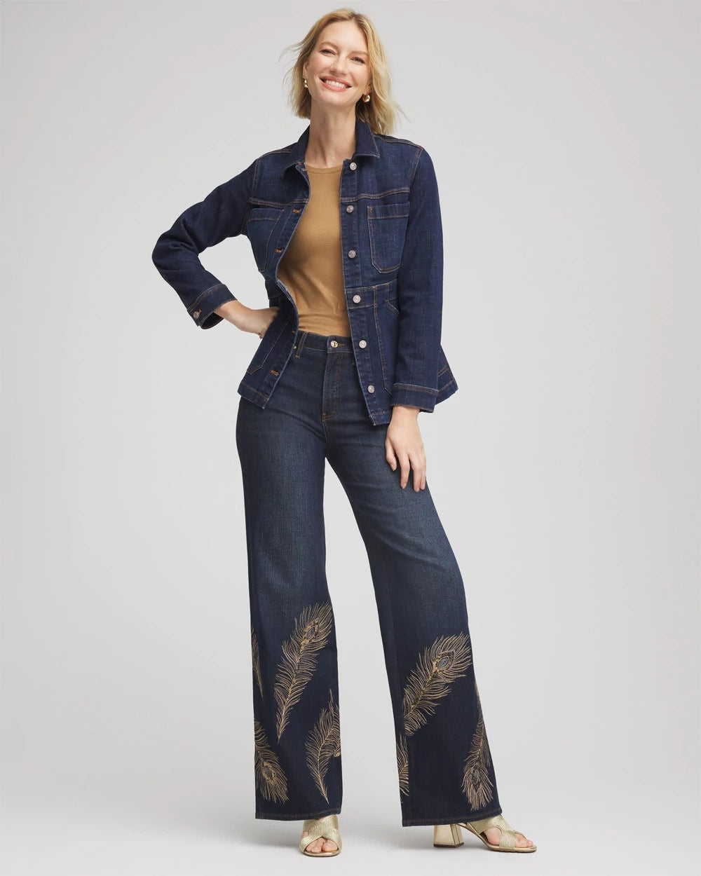 Embellished High-Rise Wide-Leg Jeans - Chico's