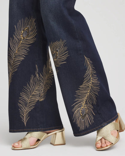 Embellished High-Rise Wide-Leg Jeans - Chico's