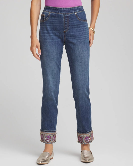 Embellished Pull-On Slim Ankle Jeggings - Chico's
