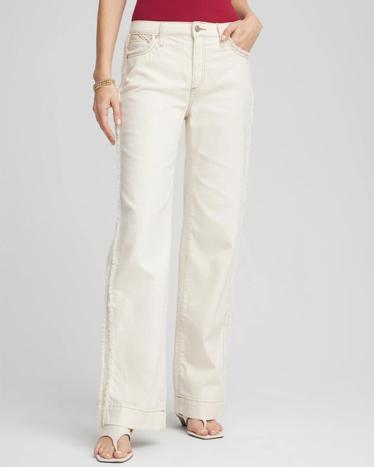 Sea Salt High-Rise Frayed Jeans - Chico's