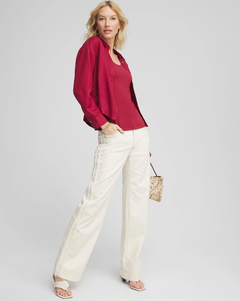 Sea Salt High-Rise Frayed Jeans - Chico's