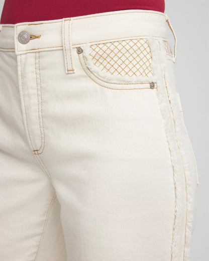Sea Salt High-Rise Frayed Jeans - Chico's