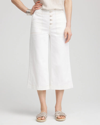 No Stain Pull-On Wide Capri Jeans - Chico's