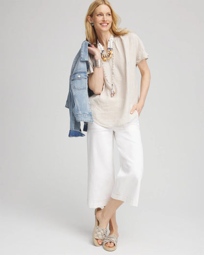 No Stain Pull-On Wide Capri Jeans - Chico's