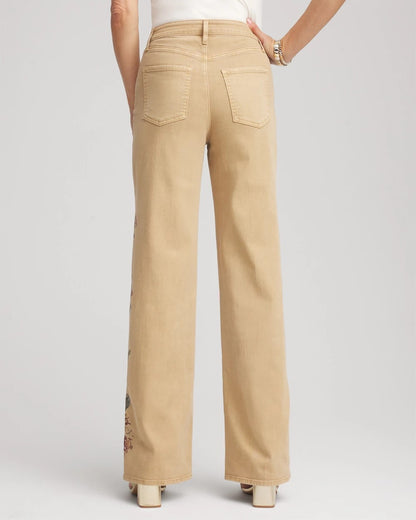 Embroidered High-Rise Wide-Leg Jeans - Chico's