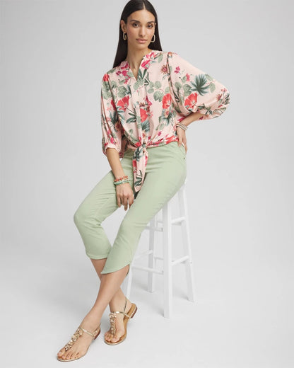 Pull-On Dolphin-Hemmed Capri Jeans - Chico's
