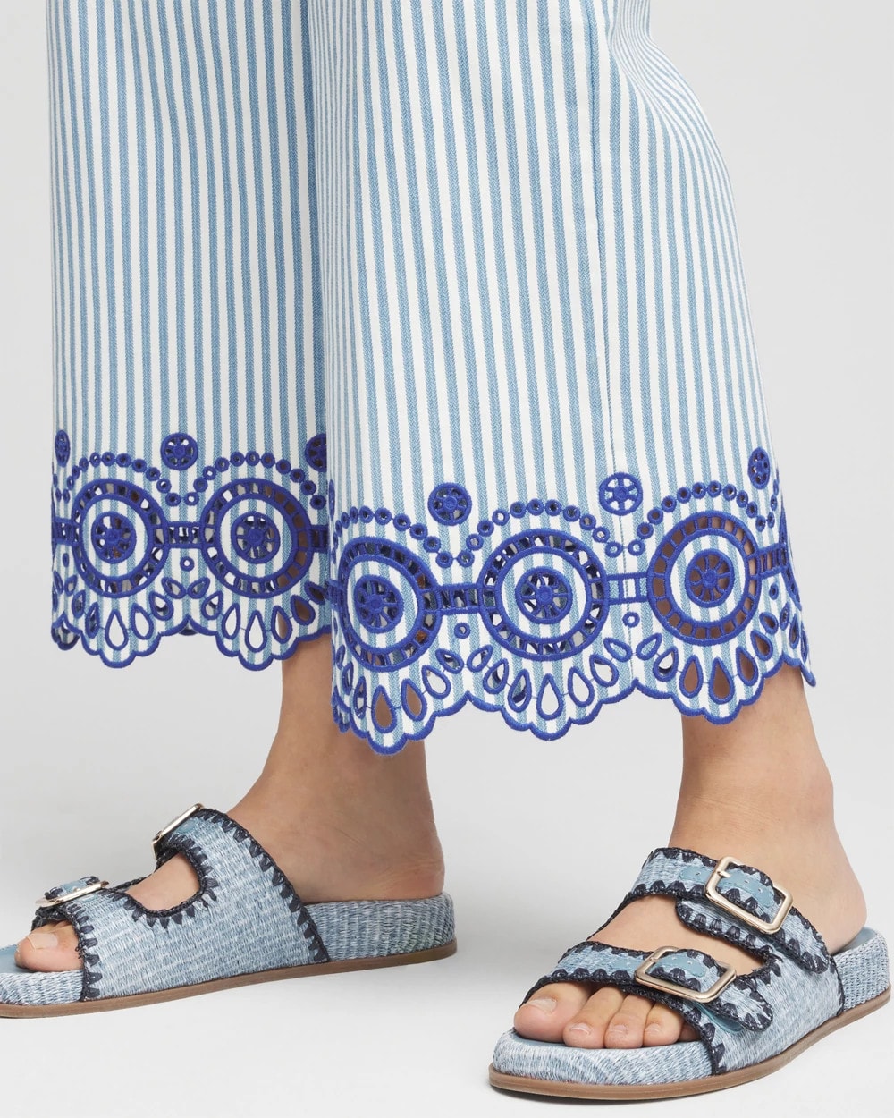 Eyelet High-Rise Wide Cropped Jeans - Chico's